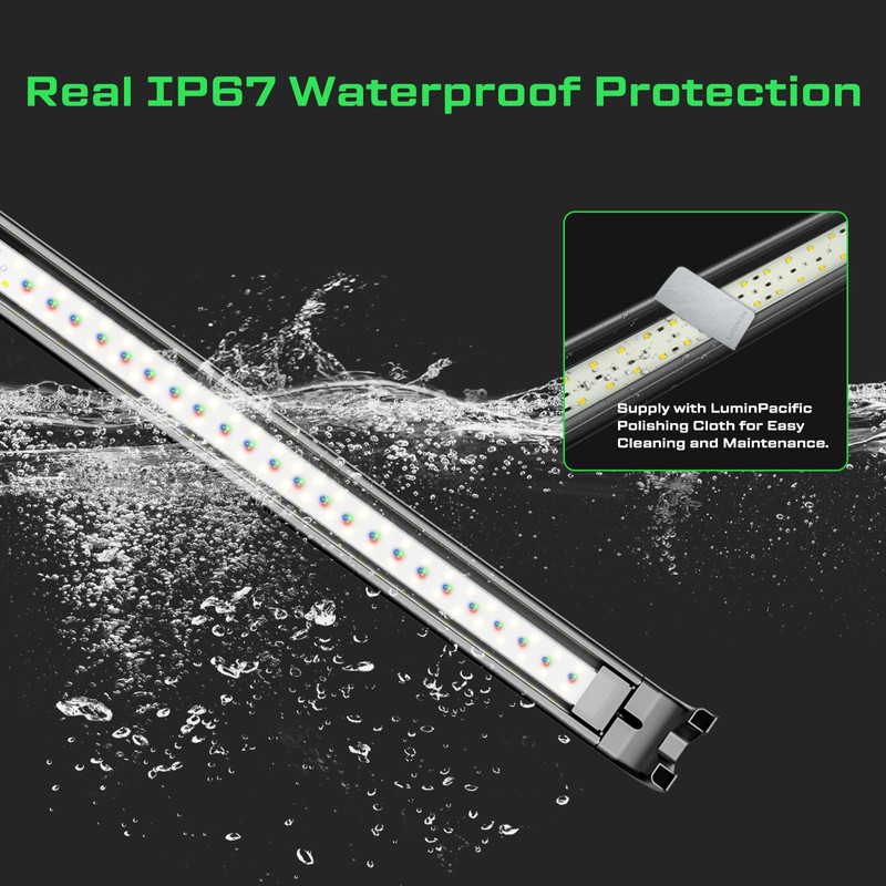 LuminPacific LED Aquarium Light with Remote, IP67 Waterproof Freshwater Planted