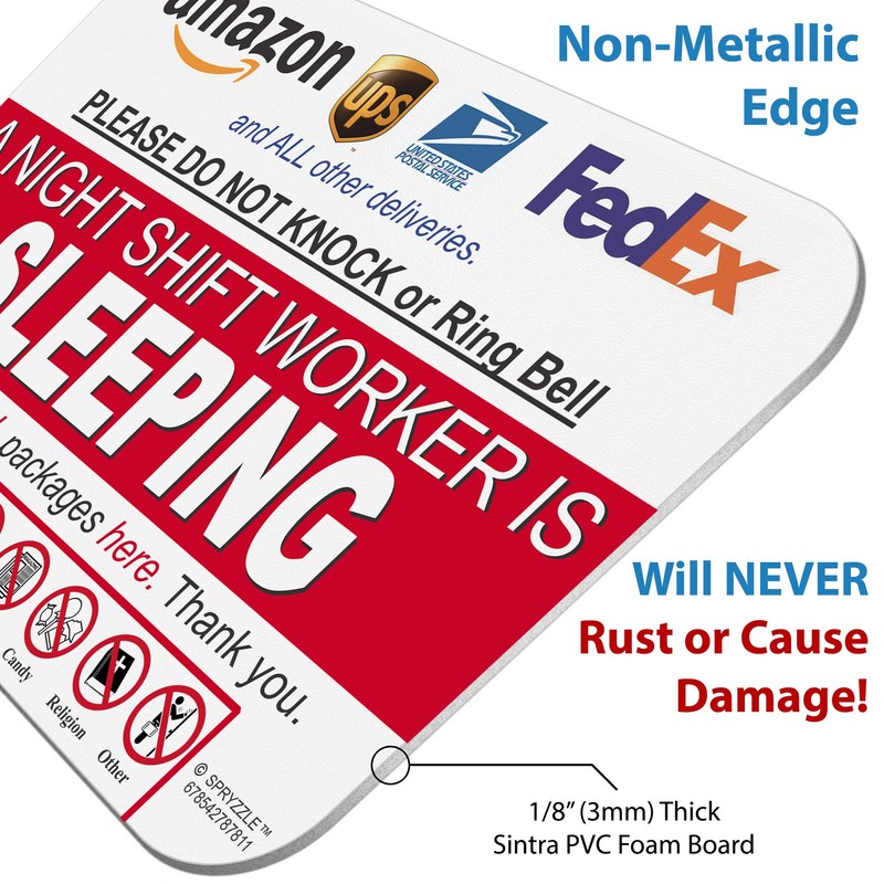 Night Shift Worker Sleeping Sign - Leave Package Sign Do