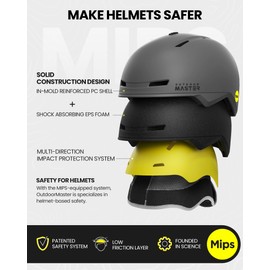 OutdoorMaster MIPS Ski Helmet with Ski Goggles PRO Set - Adjustable Fit Snowboard Helmet and Snow Goggles Set - Snow Sport Helmet for Men, Women & Youth - Matte Graphite, M