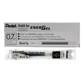 Pentel LR7ABX Gel Pen Refills, f/EnerGel, 0.7mm, Fine, 12/BX, Black Ink