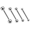 Titanium Piercing Bar 1.6 mm Thickness with 2 Titanium Balls,