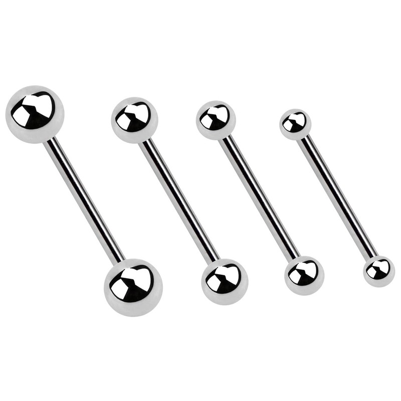 Titanium Piercing Bar 1.6 mm Thickness with 2 Titanium Balls,