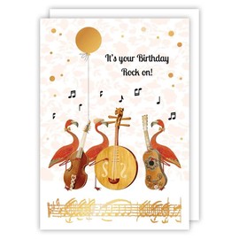 Quire Collections Piet Card Birthday Rock On, Orange, 115x163mm