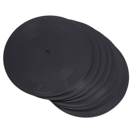 Healifty Fake Records 10 Pcs Vinyl Records Fake 7- inch Vintage Wall Studio Decor Signs for 50s Theme Party Supplies Music Party Favors (Black) Blank Vinyl Records