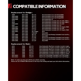 Torchbeam Rear Shocks Absorber Struts Amortiguadores Traseros Replacement for Dodge Ram 1500 2006-2008 344401 * 2