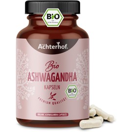 Ashwagandha Capsules Organic Pack of 150 | High Dose 1500 mg per Daily Dose | Finely Ground Ashwagandha Powder in Organic Quality | Important Role in Indian Ayurveda | from Achterhof