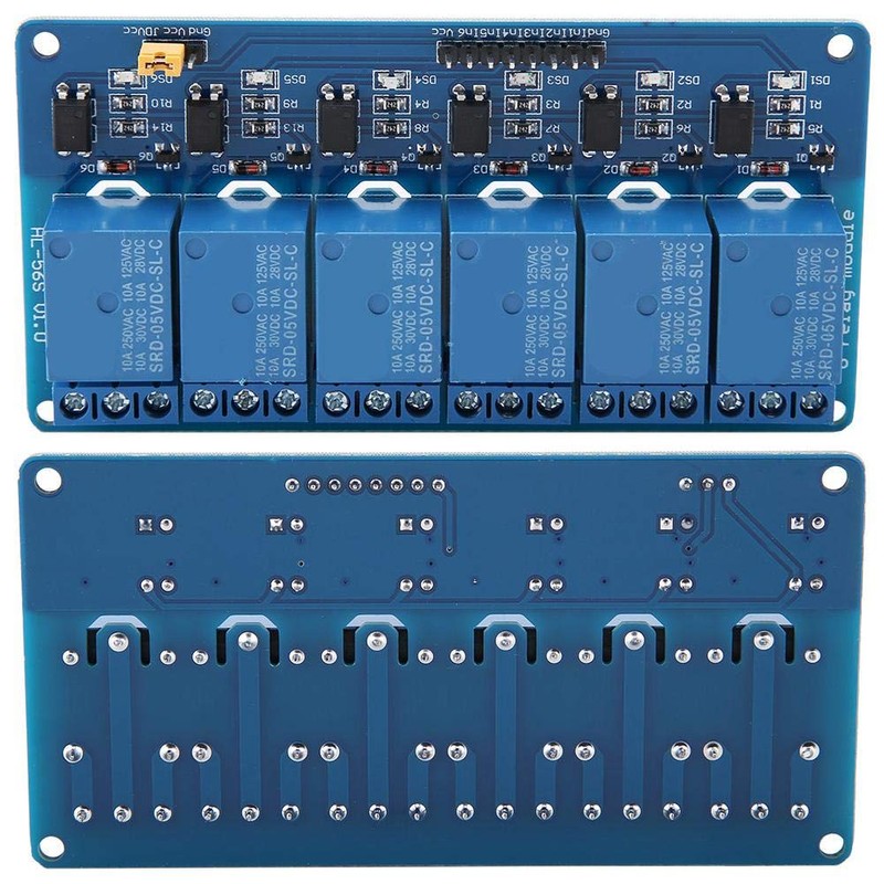 6 Channel Relay Module Low Level Trigger with Optocoupler 5V/12V/24V