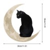 Metal Black Cat Moon Hanging Sign Cat On The Moon