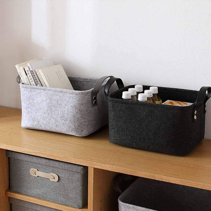Felt Basket, 2 Pieces, Felt Storage Box, Felt Baskets with