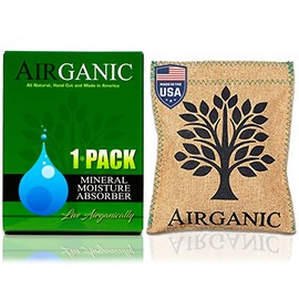 Airganic Moisture Absorbers - Made in USA and Natural Minerals & Plants - Lifetime Reusable Mini Dehumidifier for Gun Safe, Safe, Car, Closet - Kid & Pet Friendly (1 Pack)