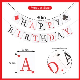 Casino Birthday Banner - Poker Party Decorations, Poker Game Happy Birthday Banners, Casino Theme Party Decorations, Las Vegas Poker Night Party Supplies (Casino)