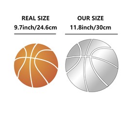 ODOTTAA Cute Acrylic Mirror Sticker Decal for Decor (Basketball 30cm)
