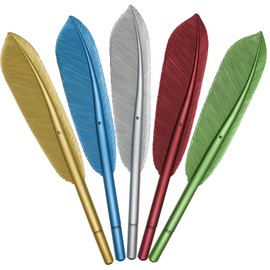 Maydahui 10 PCS Feather Gel Pen Artificial Wing Pens Creative Desktop Decoration Black Ink 5 Colors for Office School Teachers Students