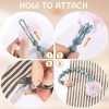 Seposeve 4 Pak Pacifier Holder Clips, Keeps Pacifier Clean, Soft