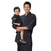 Watanosato Children's Jinbei, Boys Kurume Chijimi Woven Literature Pattern, 90/100/110/120/130/140/150,