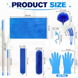 8 Pcs Microfiber Feather Duster with 83 in Extension Pole