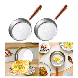 Nonstick Small Frying Pans Stainless Steels Flat Bottom Pans Cooking Pots Kitchen Skillets Cookware Easy to Cleans