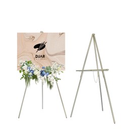 DJAR 63" Wooden Easel Stand for Sign, Dual-use Adjustable Height, Wood Floor Display Easel for Wedding, Welcome Board, Poster, Picture, Photo- Green