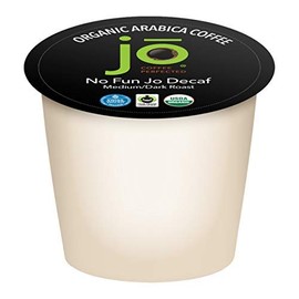 NO FUN JO DECAF: 48 Cup Fresh Seal Organic Coffee Pods, Single Serve Capsule for use in Keurig K-Cup Compatible Brewers, Swiss Water Process Decaf Fair Trade Medium/Dark Roast