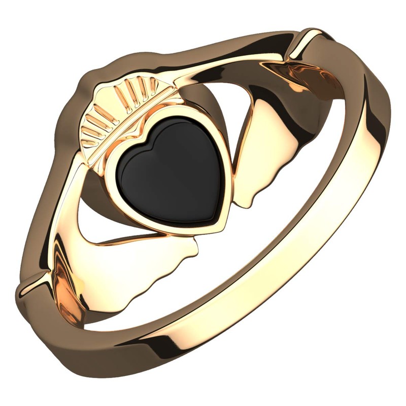 GWG Jewellery 18K Gold Coated Sterling Silver Claddagh Ring Unusual