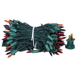 Vickerman 100 Multi-Colored Mini Light on Green Wire, 33' Christmas Light Strand
