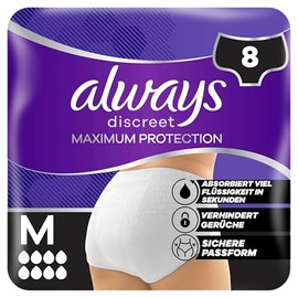 Always Discreet Maximum Protection Adult Incontinence Pants Medium 8pk