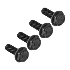 sourcing map Metric M6x17mm Hex Flange Bolts Left Hand Thread 8.8 Grade Carbon Steel Black 4pcs