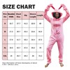 XonyiCos Pink Christmas Jumpsuit Easter bunny rabbit costume Pajamas Adult