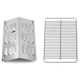 80631 Stainless Steel Cooking Grate and 9201 Stainless Steel Flavorizer Bar, Cooking Grate for Weber Gas and Charcoal Go-Anywhere Grill, Flavorizer Bar for Weber Gas Go-Anywhere Grill