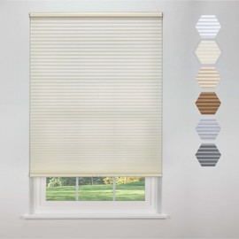 Linen Avenue Cordless Cellular Light Filtering Shade 18 W x 48 H, Seashell (Arrives 1/4" Narrower)