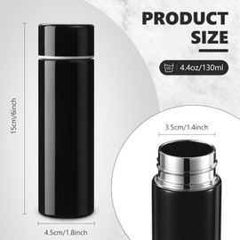 Mini Stainless Steel Vacuum Insulated Water Bottle, 1Pc Cute Slim Design Insulated Stainless Steel Water Bottle, Vacuum Flasks Thermos Small Capacity Water Bottle, Black