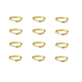 WOIWO 200 Pieces 10 mm Double Loops Round Split Jump Rings for Charm Jewelry Findings (Gold)