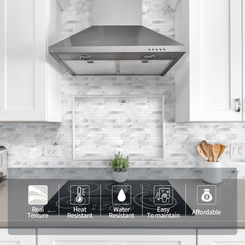 Yipscazo Metal Tile Backsplash Peel and Stick for Kitchen Bathroom