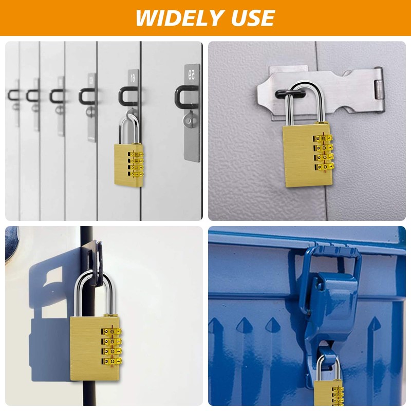 weiclianhp Padlock with Combination Code, Combination Lock Made of Brass,
