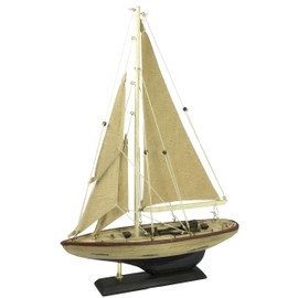 Model Pond Yacht with Distressed Hull, 30 cm