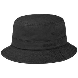 Stetson Organic Cotton Hat with UV Protection Women/Men – Made of 100% Organic Cotton – Wrinkle-Free Crushable – Sustainable – Bucket Hat Plain Colours – Packable Fishing Hat – Spring/Summer, black