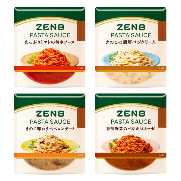 ZENB Zenbu Pasta Sauce, Bulk Purchase, Set of 4 (Sugar Off, Gluten-Free, Sugar Control, Easy to Range, Plant Based, Flour Free)