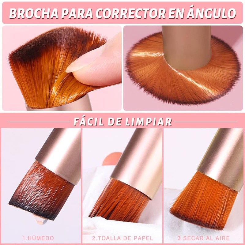 UNIVERSOENLÍNEA.COM Set 4 Aplicadores Maquillaje Brochas Esponja Belleza Polvo Base