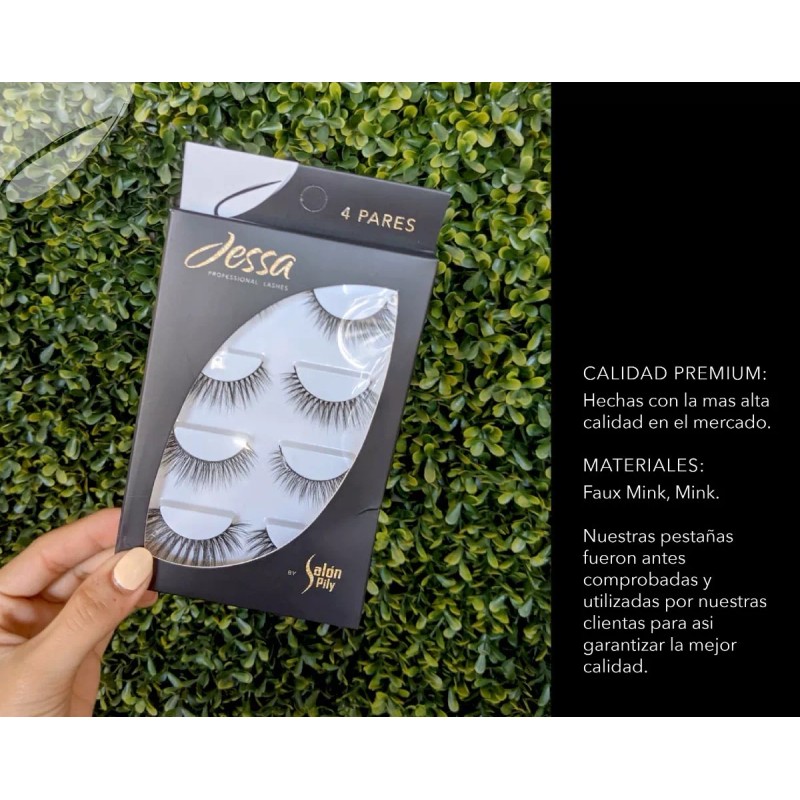Jessa Pestañas Postizas Naturales, Paquete Con 4 Pares