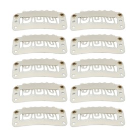 100 U Shape Snap Clips with 6 Teeth for Hair Extensions for Wigs, Hair Extensions and Hairpieces (Beige)
