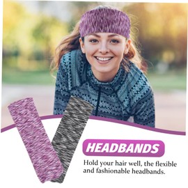 FELTECHELECTR 2pcs Professional Sports Hair Bands Comfortable Sweat Headbands for Yoga Running Convenient Hair Supplies Stylish Striped Design