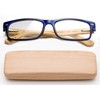 Real Bamboo Reading Glasses Spring Hinge Genuine Bamboo Rectangular Reader