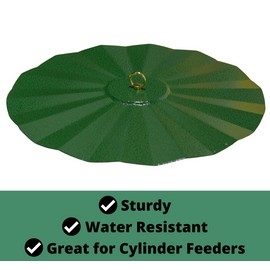 JCs Wildlife 16" Rain Guard - Hammered Metal Texture - Protect Your Bird Seed - Green