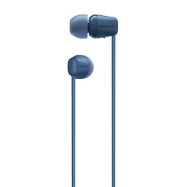 Sony kabellose WI-C100 In-Ear-Kopfhörer (bis zu 25 Stunden Akkulaufzeit, optimiert für Sprachassistenten, integriertes Mikrofon für Telefonate, Bluetooth), Blau, klein