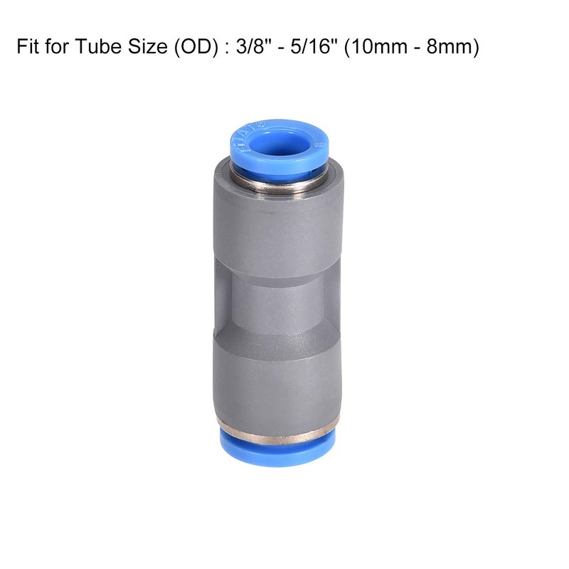sourcing map Straight Push to Connector Reducer Fitting 10mm to