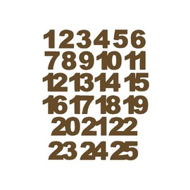 Numbers Numbers Advent Calendar 24 25 Sticker Numbers DIY 25mm, Color:Brown