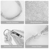 Rhinestone Purse Sparkly Evening bag Silver Clutch Purses for Women