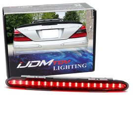 iJDMTOY OE-Spec Black Smoked Lens Full LED Trunk Lid Third Brake Light Bar Assembly Compatible With Mercedes 2003-12 SL500 SL55 SL63 AMG (R230)