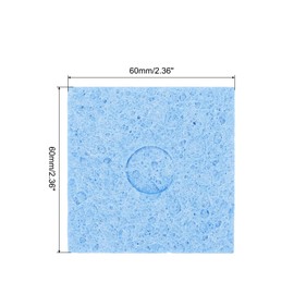 MECCANIXITY 35PCS Soldering Sponge 60 x 60mm Square with Holes Blue Cleaning Pad Welding Tip Iron Replacement for Cleaning Soldering Iron 1mm Natural Thickness 6mm Water Absorption Thickness