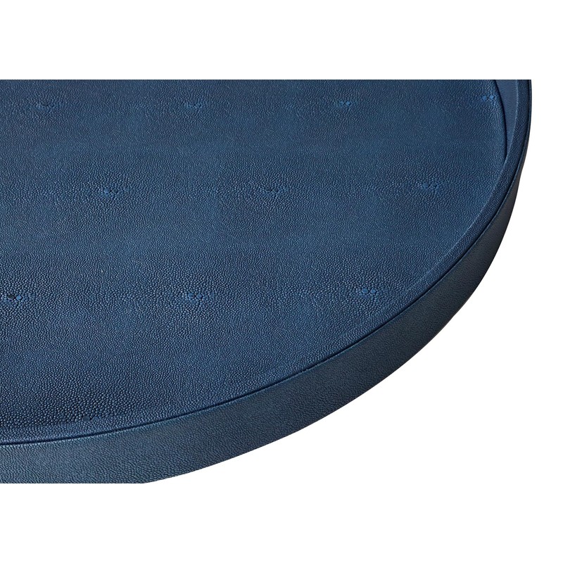 HofferRuffer Large Round Serving Tray 24'', Elegant Faux Leather Circle